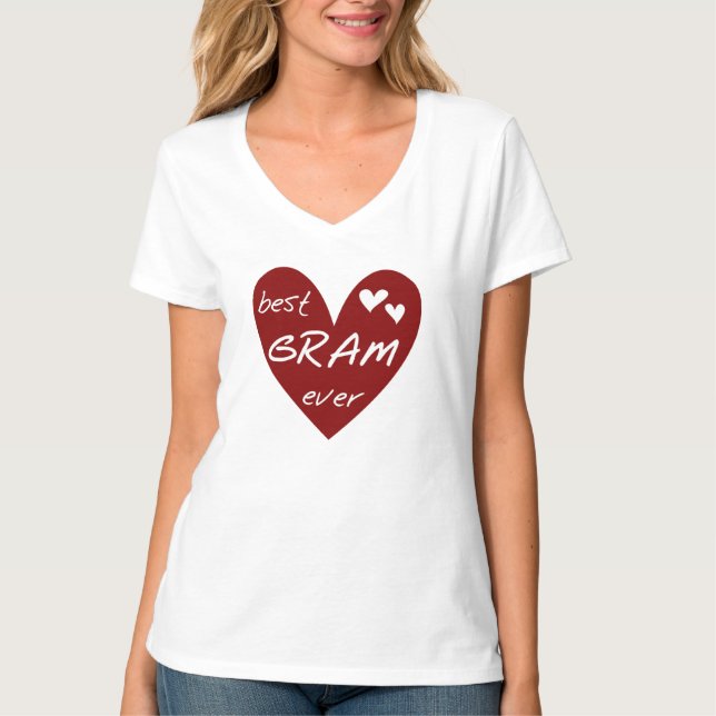 Red Heart Best Gram Ever Tshirts and Gifts (Front)