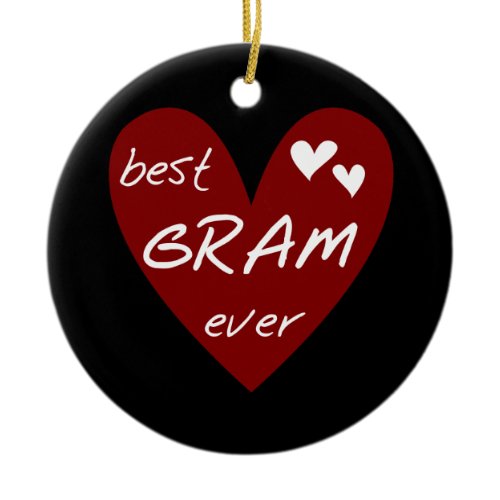 Red Heart Best Gram Ever Tshirts and Gifts Ceramic Ornament