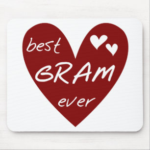 Red Heart Best Gram Ever Tshirts and Gifts Mouse Pad