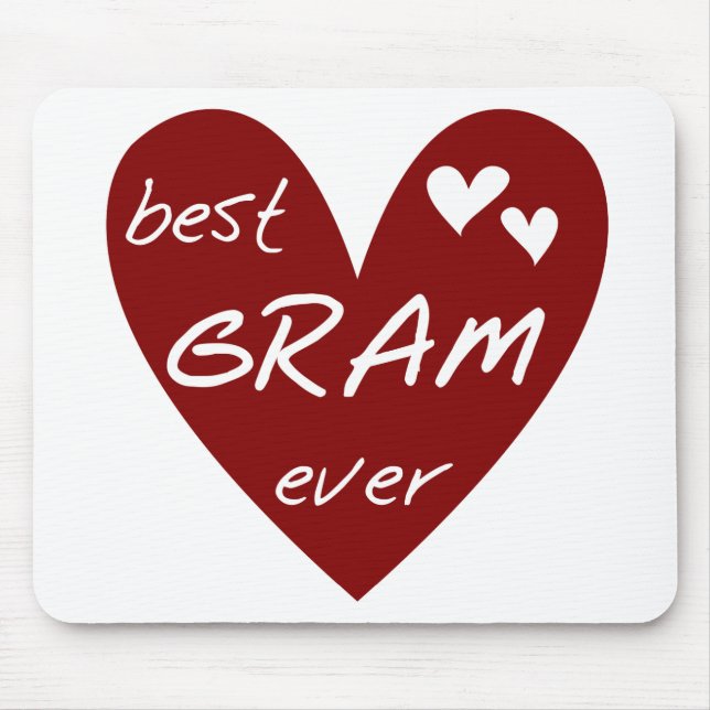 Red Heart Best Gram Ever Tshirts and Gifts Mouse Pad (Front)