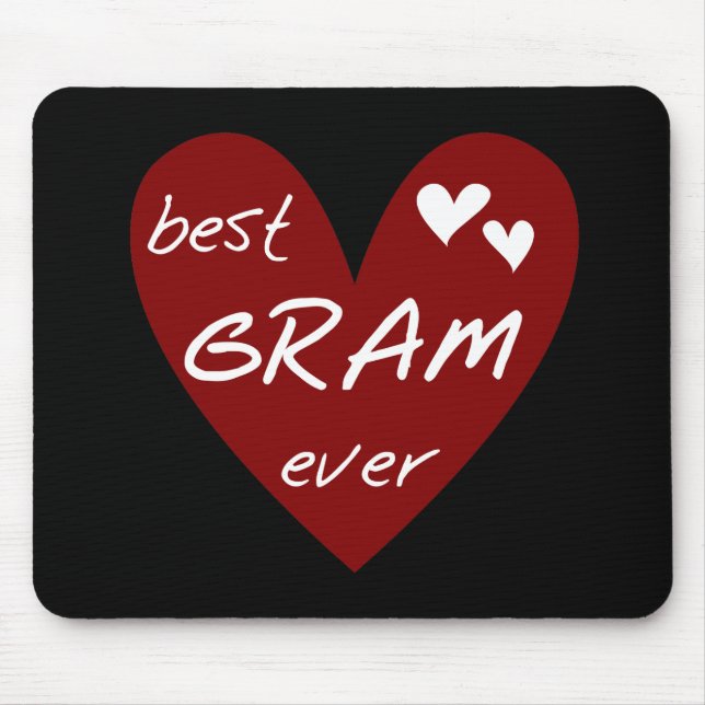 Red Heart Best Gram Ever Tshirts and Gifts Mouse Pad (Front)