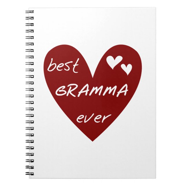 Red Heart Best Gramma Ever Gifts Notebook (Front)