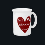 Red Heart Best Gramma Ever Gifts Pitcher<br><div class="desc">Best Gramma Ever T-shirts,  hoodies,  tote bags,  magnets,  cards,  mugs,  keepsakes,  ornaments,  and much more for the best gramma ever featuring a red heart and white text design!  Great gifts for great grandparents!</div>