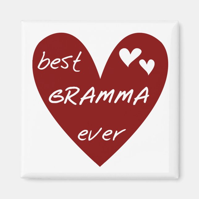 Red Heart Best Gramma Ever T-shirts and Gifts Magnet (Front)