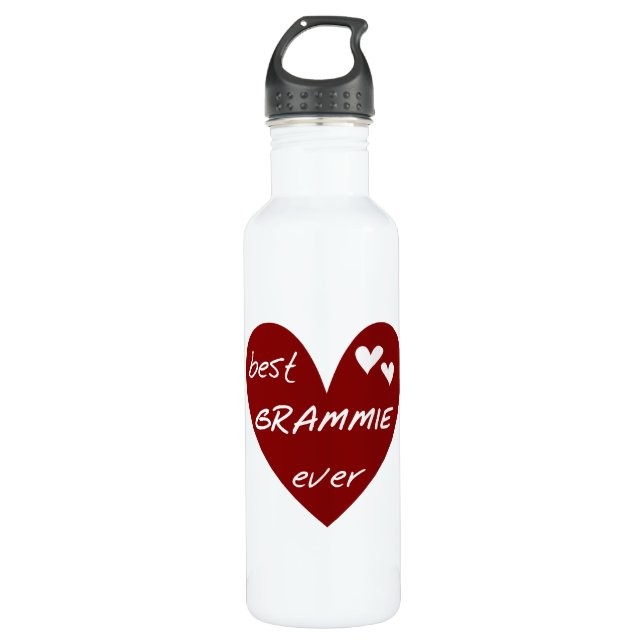 Red Heart Best Grammie Ever Liberty Water Bottle (Front)