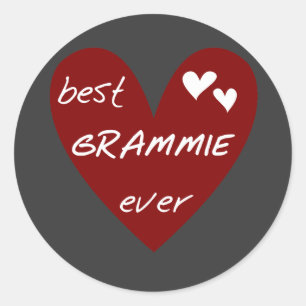 Red Heart Best Grammie Ever T-shirts and Gifts Classic Round Sticker