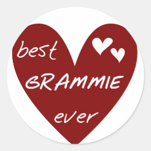 Red Heart Best Grammie Ever T-shirts and Gifts Classic Round Sticker