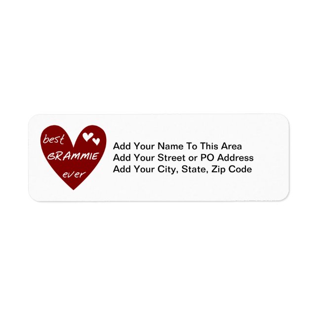 Red Heart Best Grammie Ever T-shirts and Gifts Label (Front)
