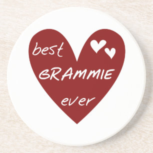 Red Heart Best Grammie Ever T-shirts and Gifts Sandstone Coaster