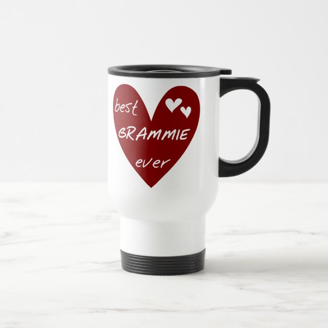 Red Heart Best Grammie Ever T-shirts and Gifts Travel Mug (Right)