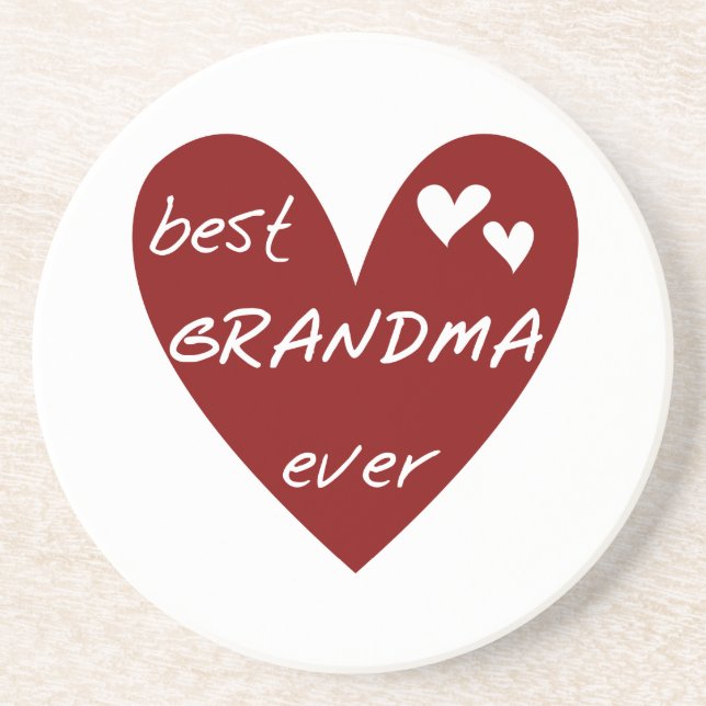 Red Heart Best Grandma Ever T-shirts and Gifts Coaster (Front)