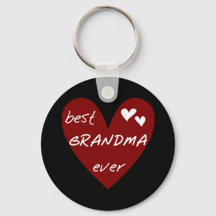 Red Heart Best Grandma Ever T-shirts Gifts Keychain