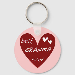Red Heart Best Granma Ever T-shirts and Gifts Keychain