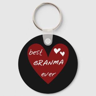 Red Heart Best Granma Ever T-shirts and Gifts Keychain