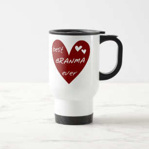 Red Heart Best Granma Ever T-shirts and Gifts Travel Mug