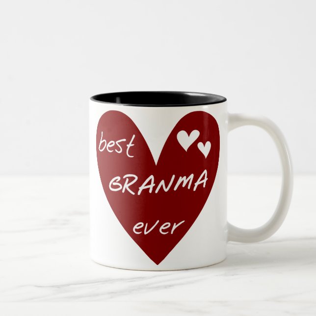 Red Heart Best Granma Ever T-shirts and Gifts Two-Tone Coffee Mug (Right)