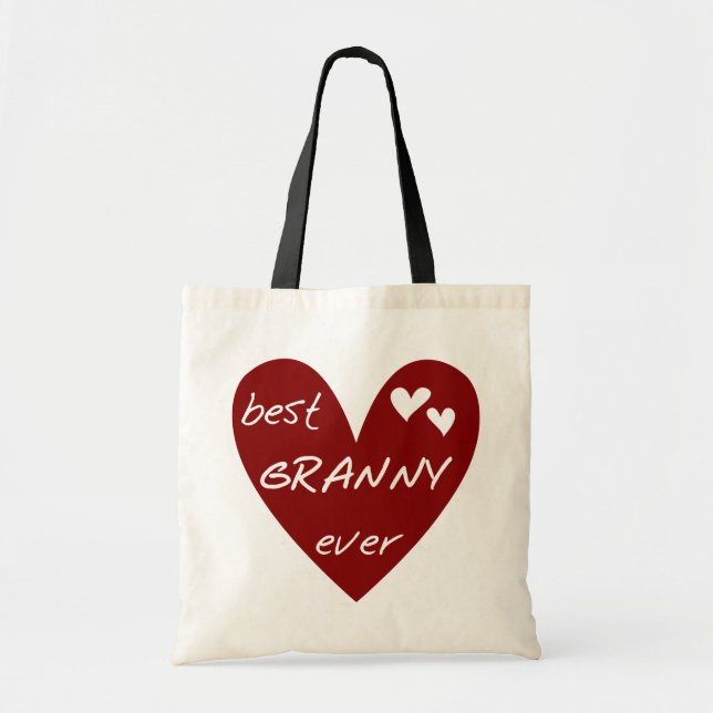 Red Heart Best Granny Ever Tshirts and Gifts Tote Bag (Front)