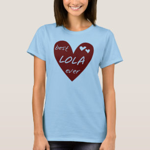 Red Heart Best Lola Ever T-shirts and Gifts