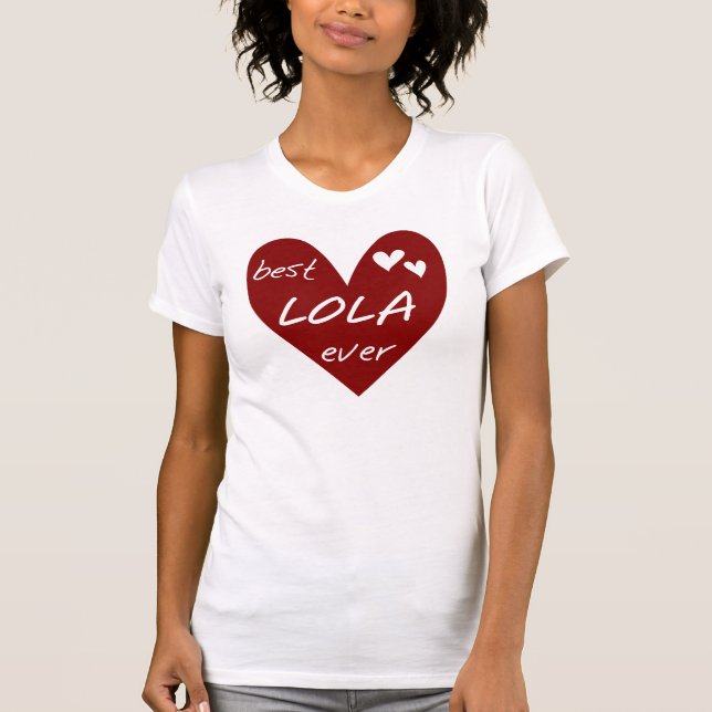 Red Heart Best Lola Ever T-shirts and Gifts (Front)