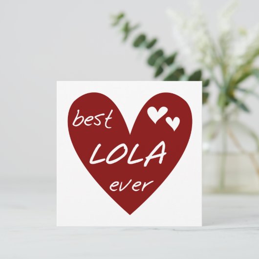 Red Heart Best Lola Ever T-shirts and Gifts (Standing Front)