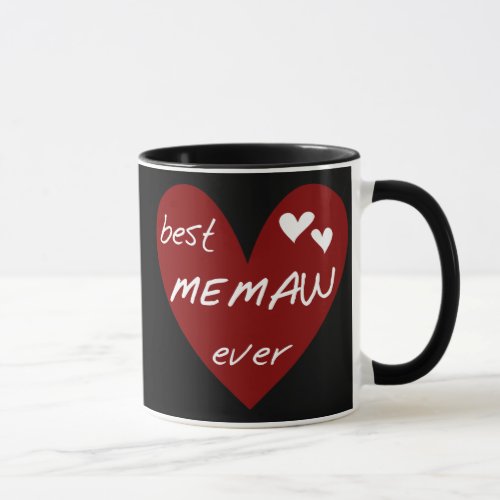 Red Heart Best Memaw Ever T_shirts and Gifts Mug
