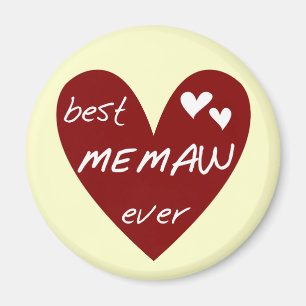 Red Heart Best Memaw Ever Tshirts and Gifts Magnet