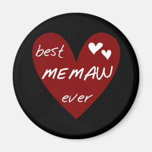 Red Heart Best Memaw Ever Tshirts and Gifts Magnet