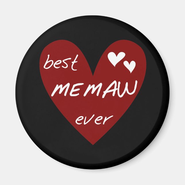 Red Heart Best Memaw Ever Tshirts and Gifts Magnet (Front)