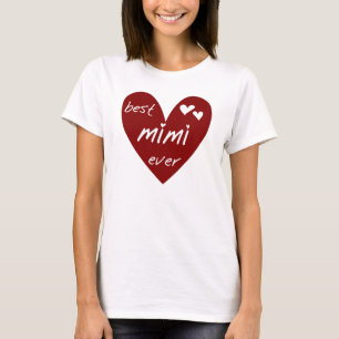 Red Heart Best Mimi Ever Tshirts and Gifts