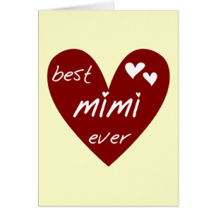 Red Heart Best Mimi Ever Tshirts and Gifts Cards