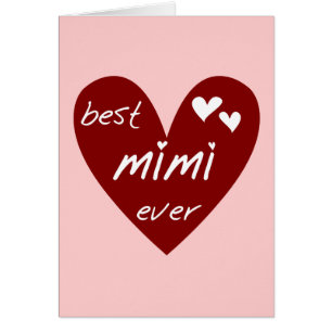 Red Heart Best Mimi Ever Tshirts and Gifts Cards