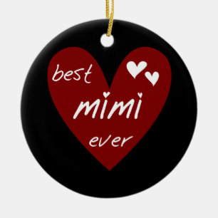 Red Heart Best Mimi Ever Tshirts and Gifts Ceramic Ornament