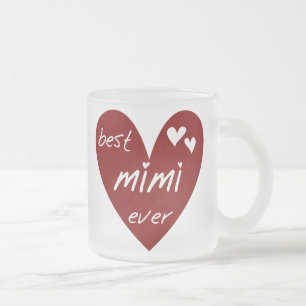 Red Heart Best Mimi Ever Tshirts and Gifts Frosted Glass Coffee Mug
