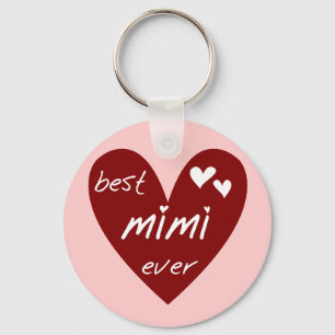 Red Heart Best Mimi Ever Tshirts and Gifts Keychain