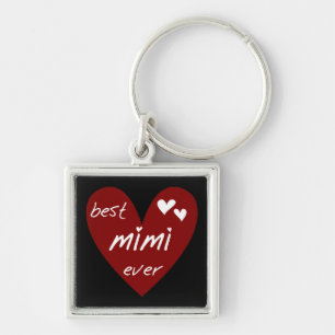 Red Heart Best Mimi Ever Tshirts and Gifts Keychain