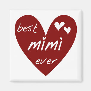 Red Heart Best Mimi Ever Tshirts and Gifts Magnet