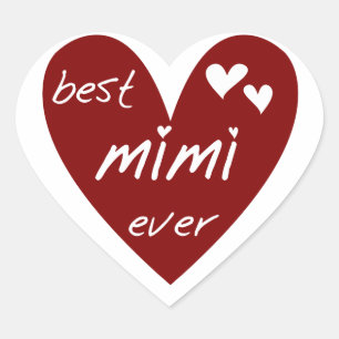 Red Heart Best Mimi Ever Tshirts and Gifts Sticker