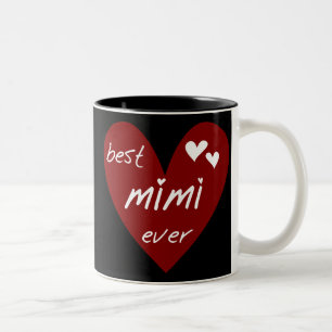 Red Heart Best Mimi Ever Tshirts and Gifts Two-Tone Coffee Mug