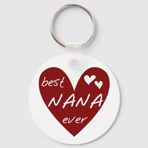 Red Heart Best Nana Ever T_shirts and Gifts Keychain