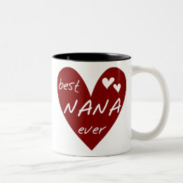Red Heart Best Nana Ever T-shirts and Gifts Two-Tone Coffee Mug