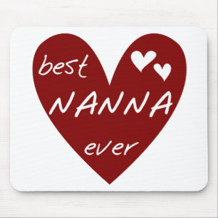 Red Heart Best Nanna Ever t-shirts and Gifts Mouse Pad