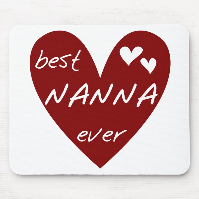 Red Heart Best Nanna Ever t-shirts and Gifts Mouse Pad (Front)
