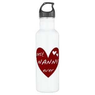 Red Heart Best Nanny Ever Liberty Stainless Steel Water Bottle