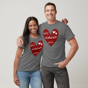 Red Heart Best Nanny Ever T-shirts and Gifts