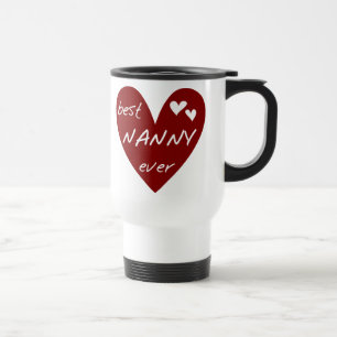 Red Heart Best Nanny Ever T-shirts and Gifts Travel Mug