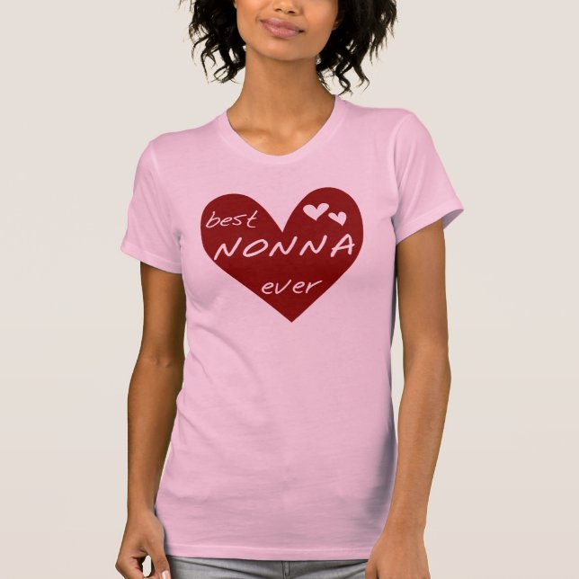 Red Heart Best Nonna Ever T-shirts gifts (Front)