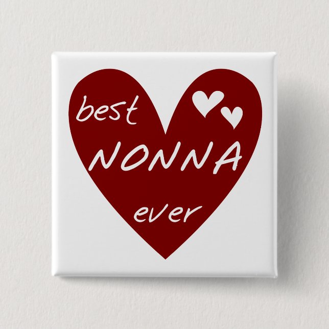 Red Heart Best Nonna Ever T-shirts gifts Button (Front)