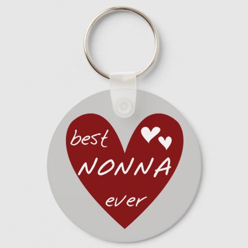 Red Heart Best Nonna Ever T_shirts gifts Keychain