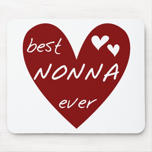 Red Heart Best Nonna Ever T-shirts gifts Mouse Pad (Front)