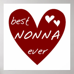 Red Heart Best Nonna Ever T-shirts gifts Poster
